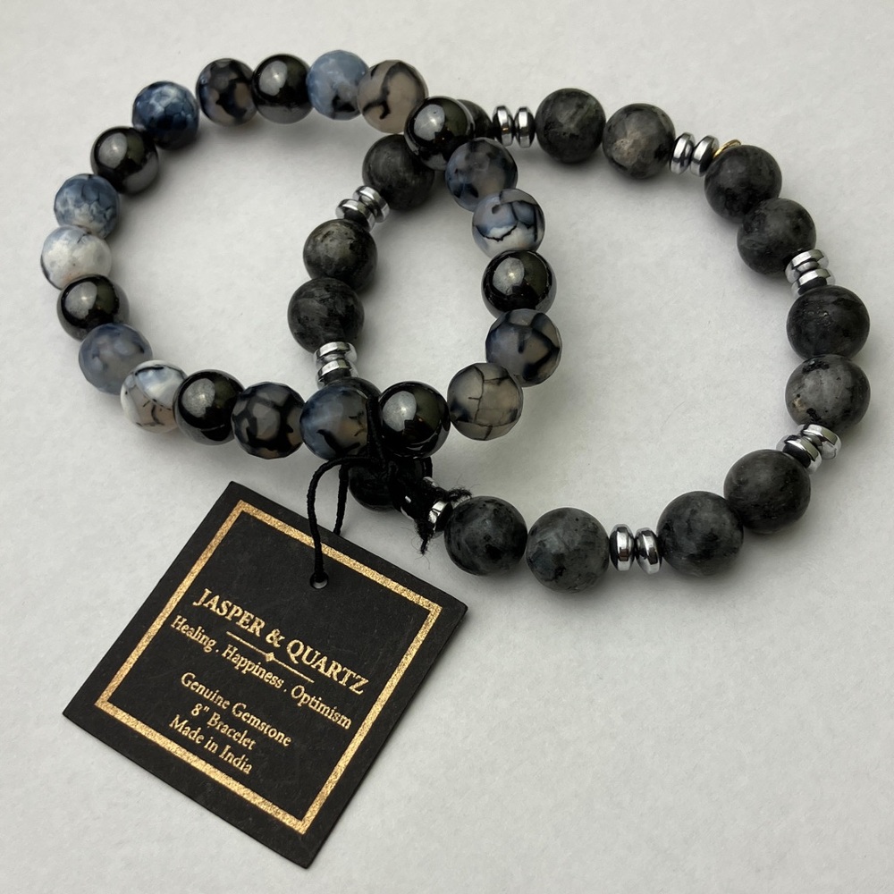 Jasper & Quartz Genuine Gemstone Bracelets NWT